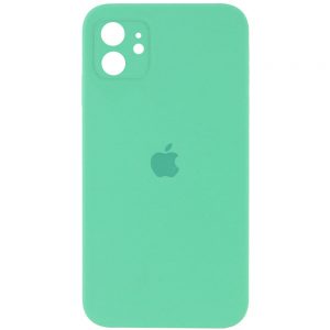Оригинальный чехол Silicone Cover 360 Square с защитой камеры для Iphone 11 – Зеленый / Spearmint
