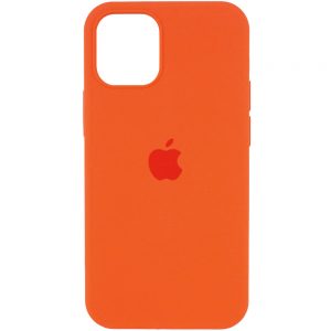 Оригинальный чехол Silicone Cover 360 с микрофиброй для Iphone 12 Pro / 12 – Оранжевый / Kumquat
