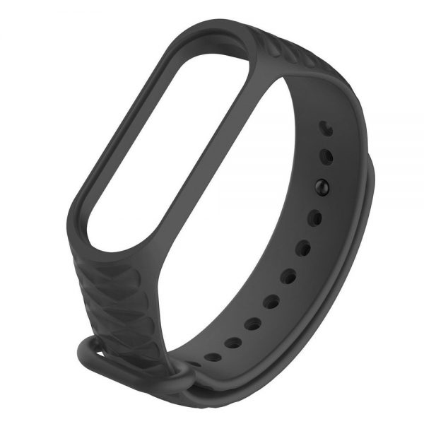 Ремінець Silicone Rhomb для Xiaomi Mi Band 3/4 Сірий / Dark Gray