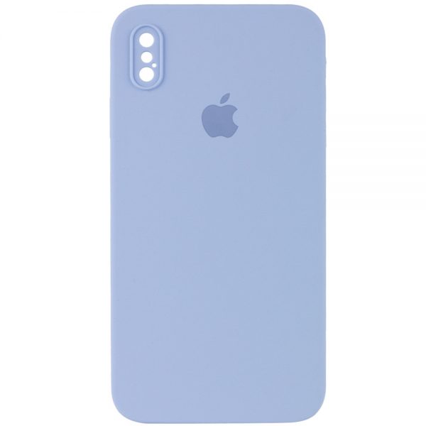 Чохол Silicone Case Square для Iphone X / XS Блакитний / Mist blue