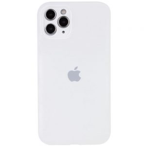 Оригинальный чехол Silicone Case Full Camera Protective с микрофиброй для Iphone 12 Pro – Белый / White