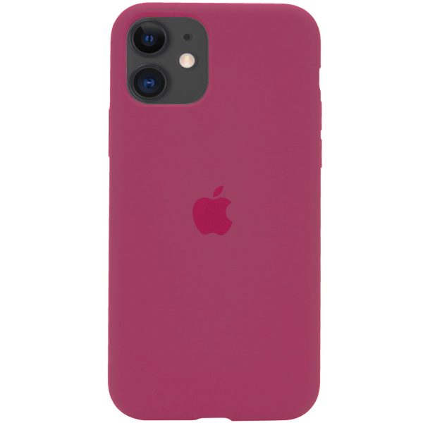 Оригинальный чехол Silicone Cover 360 с микрофиброй для Iphone 11 – Красный / Rose Red