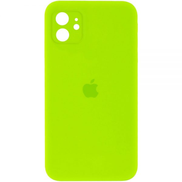 Чохол Silicone Case Square для Iphone 11 Салатовий / Neon green