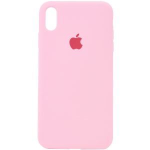 Оригинальный чехол Silicone Case 360 с микрофиброй для Iphone X / XS – Розовый / Light pink