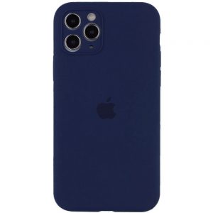 Оригинальный чехол Silicone Case Full Camera Protective с микрофиброй для Iphone 12 Pro – Синий / Deep navy