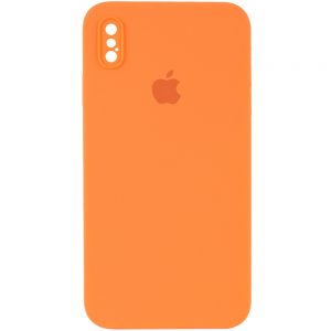 Оригинальный чехол Silicone Cover 360 Square с защитой камеры для Iphone X / XS – Оранжевый / Papaya