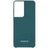 Оригинальный чехол Silicone Case с микрофиброй для Samsung Galaxy S21 Ultra – Зеленый / Pine green