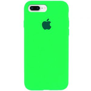 Оригинальный чехол Silicone Case 360 с микрофиброй для Iphone 7 Plus / 8 Plus – Салатовый / Neon Green