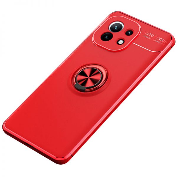 Чохол Din Color Magnet Ring для Xiaomi Mi 11 Червоний