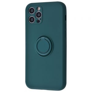 Чехол WAVE Light Color Ring c креплением под магнитный держатель для Iphone 12 Pro Max – Dark green