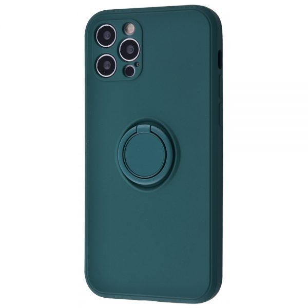 Чехол WAVE Light Color Ring c креплением под магнитный держатель для Iphone 11 – Dark green