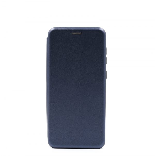Кожаный чехол-книжка 360 с визитницей для Samsung Galaxy A21s – Темно-синий