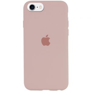 Оригинальный чехол Silicone Case 360 с микрофиброй для Iphone 7 / 8 / SE (2020) – Розовый  / Pink Sand