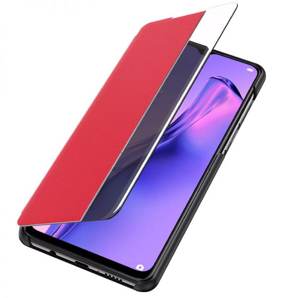 Умный чехол-книжка Smart View Cover для Samsung Galaxy S21 Ultra – Красный / Светлое окошко
