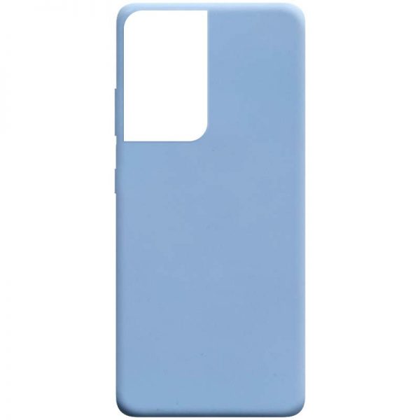 Матовый силиконовый TPU чехол для Samsung Galaxy S21 Ultra – Голубой / Lilac Blue