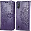 Кожаный чехол-книжка Art Case с визитницей для Samsung Galaxy A01 – Фиолетовый 90331