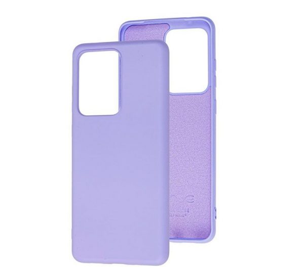 Чехол Silicone Case WAVE Full с микрофиброй для Samsung Galaxy S21 Ultra – Light purple