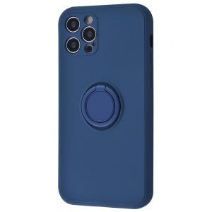 Чехол WAVE Light Color Ring c креплением под магнитный держатель для Iphone 12 Pro – Dark blue