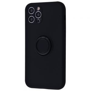 Чехол WAVE Light Color Ring c креплением под магнитный держатель для Iphone 12 Pro – Black