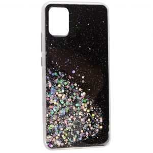 Cиликоновый чехол с блестками Shine Glitter для Samsung Galaxy A02s – Черный