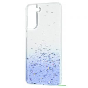 Силиконовый TPU чехол WAVE Confetti Case для Samsung Galaxy S21 Plus – White / purple