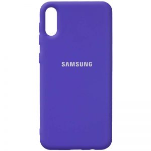 Оригинальный чехол Silicone Cover 360 с микрофиброй для Samsung Galaxy A02 – Фиолетовый / Purple