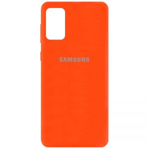 Оригинальный чехол Silicone Cover 360 с микрофиброй для Samsung Galaxy A02s – Оранжевый / Neon Orange