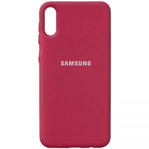 Оригинальный чехол Silicone Cover 360 с микрофиброй для Samsung Galaxy A02 – Красный / Rose Red