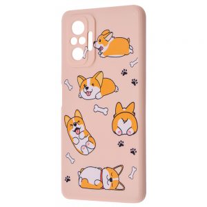 TPU чехол WAVE Fancy Case для Xiaomi Redmi Note 10 Pro – Corgi / Pink sand