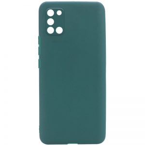 Матовый силиконовый чехол с защитой камеры для Samsung Galaxy A31 – Зеленый / Forest green
