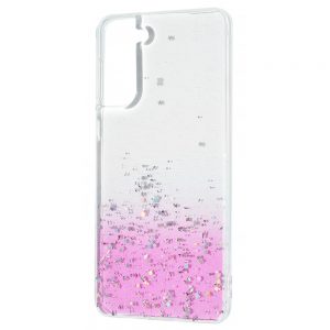 Силиконовый TPU чехол WAVE Confetti Case для Samsung Galaxy S21 Plus – White / pink
