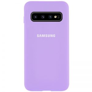 Оригинальный чехол Silicone Cover 360 с микрофиброй для Samsung Galaxy S10 (G973) – Сиреневый / Dasheen