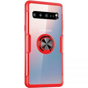 Чехол TPU+PC Deen CrystalRing с креплением под магнитный держатель для Samsung Galaxy S10 Plus (G975) – Красный