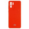 Чехол Silicone Cover с микрофиброй и защитой камеры для Xiaomi Redmi Note 10 / Note 10s / Poco M5s – Оранжевый / Neon Orange