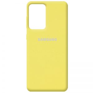 Оригинальный чехол Silicone Cover 360 с микрофиброй для Samsung Galaxy A52 / A52s – Желтый / Yellow