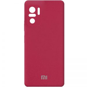 Чехол Silicone Cover с микрофиброй и защитой камеры для Xiaomi Redmi Note 10 / Note 10s / Poco M5s – Красный / Rose Red
