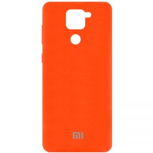 Оригинальный чехол Silicone Cover 360 с микрофиброй для Xiaomi Redmi Note 9 / Redmi 10X – Оранжевый / Neon Orange