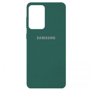 Оригинальный чехол Silicone Cover 360 с микрофиброй для Samsung Galaxy A72 – Зеленый / Pine green