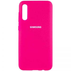 Оригинальный чехол Silicone Cover 360 с микрофиброй для Samsung Galaxy A50 2019 (A505) / A30s 2019 (A307) – Розовый / Barbie pink