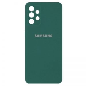 Чехол Silicone Cover с микрофиброй и защитой камеры для Samsung Galaxy A32 – Зеленый / Pine green