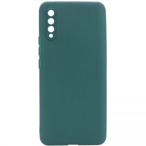 Матовый силиконовый чехол с защитой камеры для Samsung Galaxy A50 / A30s – Зеленый / Forest green