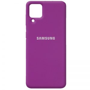 Оригинальный чехол Silicone Cover 360 с микрофиброй для Samsung Galaxy A12 / M12 – Фиолетовый / Grape
