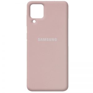 Оригинальный чехол Silicone Cover 360 с микрофиброй для Samsung Galaxy A12 / M12 – Розовый  / Pink Sand