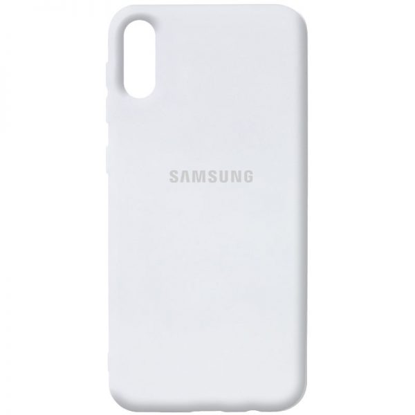 Оригинальный чехол Silicone Cover 360 с микрофиброй для Samsung Galaxy A02 – Белый / White