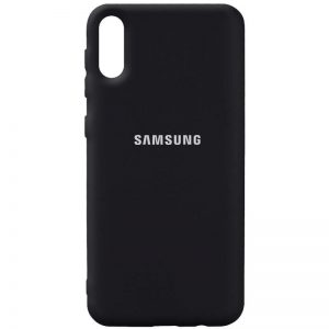 Оригинальный чехол Silicone Cover 360 с микрофиброй для Samsung Galaxy A02 – Черный / Black