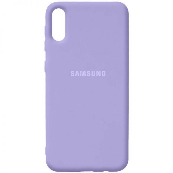 Оригинальный чехол Silicone Cover 360 с микрофиброй для Samsung Galaxy A02 – Сиреневый / Dasheen