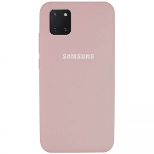 Оригинальный чехол Silicone Cover 360 с микрофиброй для Samsung Galaxy Note 10 Lite – Розовый  / Pink Sand