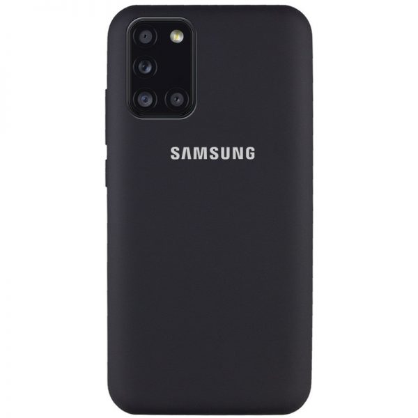 Оригинальный чехол Silicone Cover 360 с микрофиброй для Samsung Galaxy A31 – Черный / Black