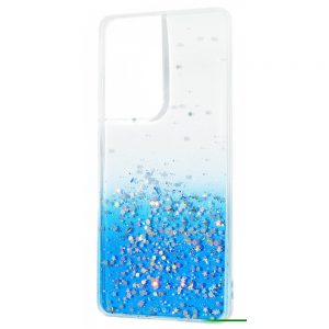 Силиконовый TPU чехол WAVE Confetti Case для Samsung Galaxy S21 Ultra – White / blue