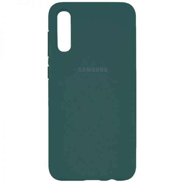 Оригинальный чехол Silicone Cover 360 с микрофиброй для Samsung Galaxy A50 2019 (A505) / A30s 2019 (A307) – Зеленый / Pine green